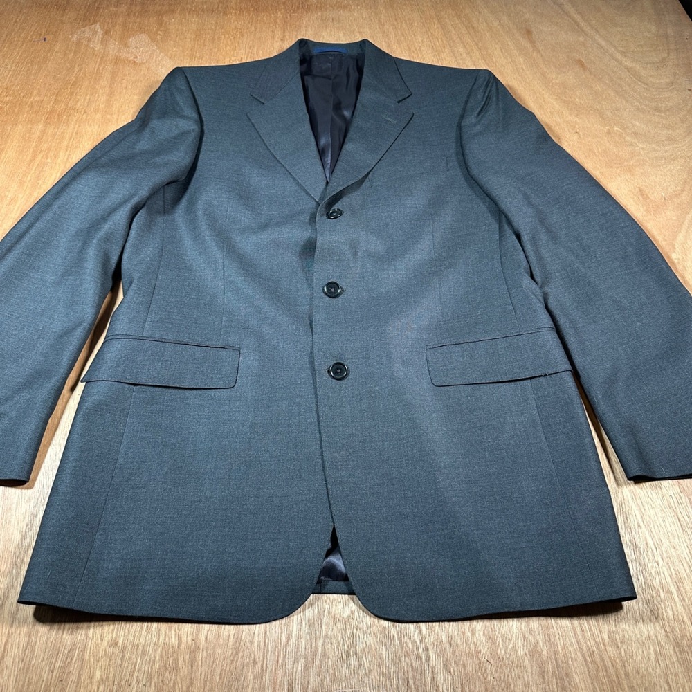 Daniel Cremieux Blazer Mens 40L Grey Guabello Italian Wool 3 Button Sport Coat